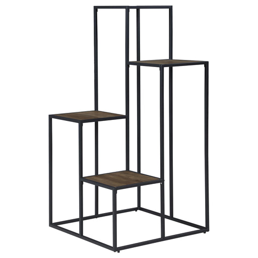 Rito 4-tier Display Shelf Rustic Brown and Black - U&U Home Budget Furniture (Carteret, NJ)