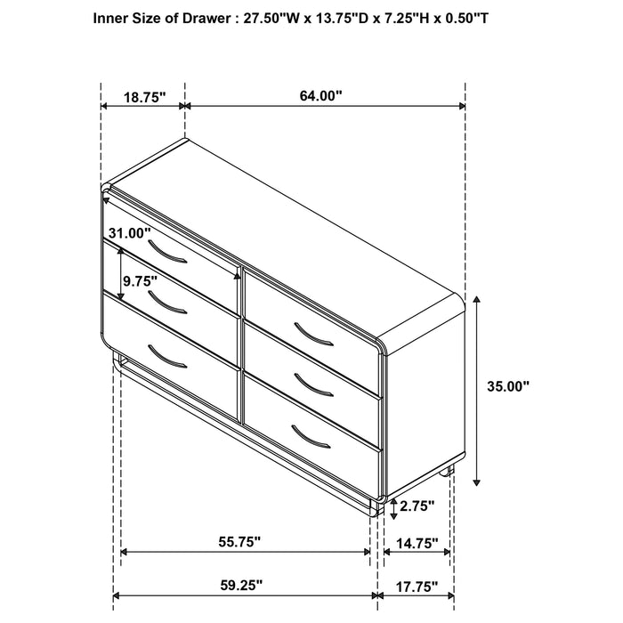 Amsbury Dresser - U&U Home Budget Furniture (Carteret, NJ)