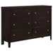 Carlton 6-drawer Rectangular Dresser Cappuccino - U&U Home Budget Furniture (Carteret, NJ)