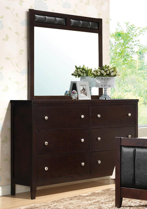 Carlton 6-drawer Rectangular Dresser Cappuccino - U&U Home Budget Furniture (Carteret, NJ)