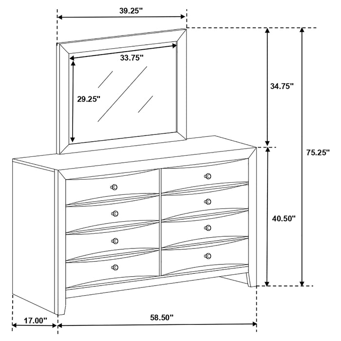 Briana Dresser With Mirror - U&U Home Budget Furniture (Carteret, NJ)
