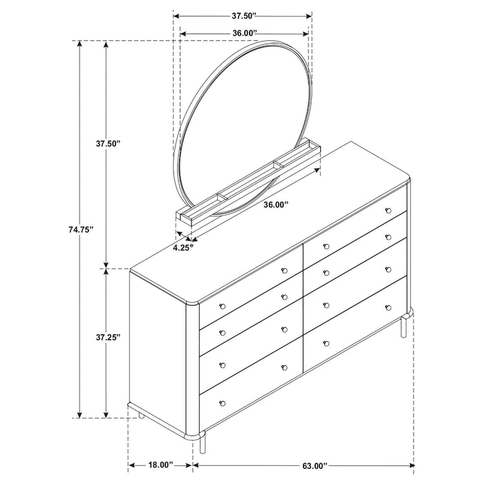 Arini Dresser With Mirror - U&U Home Budget Furniture (Carteret, NJ)