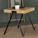 Avery Square End Table with Metal Legs Natural and Black - U&U Home Budget Furniture (Carteret, NJ)