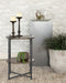 Axel Round Accent Table with Open Shelf Natural and Gunmetal - U&U Home Budget Furniture (Carteret, NJ)