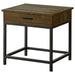 Byers Square 1-drawer End Table Brown Oak and Sandy Black - U&U Home Budget Furniture (Carteret, NJ)