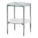 Cadee Round Glass Top End Table Clear and Chrome - U&U Home Budget Furniture (Carteret, NJ)