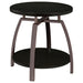 Dacre Round End Table Dark Grey and Black Nickel - U&U Home Budget Furniture (Carteret, NJ)