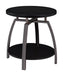 Dacre Round End Table Dark Grey and Black Nickel - U&U Home Budget Furniture (Carteret, NJ)