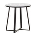 Hugo Metal Base Round End Table White and Matte Black - U&U Home Budget Furniture (Carteret, NJ)