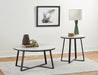 Hugo Metal Base Round End Table White and Matte Black - U&U Home Budget Furniture (Carteret, NJ)
