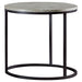 Lainey Faux Marble Round Top End Table Grey and Gunmetal - U&U Home Budget Furniture (Carteret, NJ)