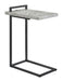 Maxwell C-shaped Accent Table Cement and Gunmetal - U&U Home Budget Furniture (Carteret, NJ)