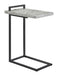 Maxwell C-shaped Accent Table Cement and Gunmetal - U&U Home Budget Furniture (Carteret, NJ)