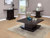 Reston Pedestal Square End Table Cappuccino - U&U Home Budget Furniture (Carteret, NJ)