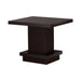 Reston Pedestal Square End Table Cappuccino - U&U Home Budget Furniture (Carteret, NJ)