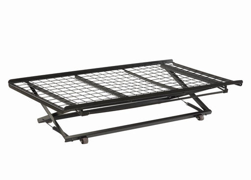 Ethan Twin Pop Up Trundle Bed with Rollers Black - U&U Home Budget Furniture (Carteret, NJ)