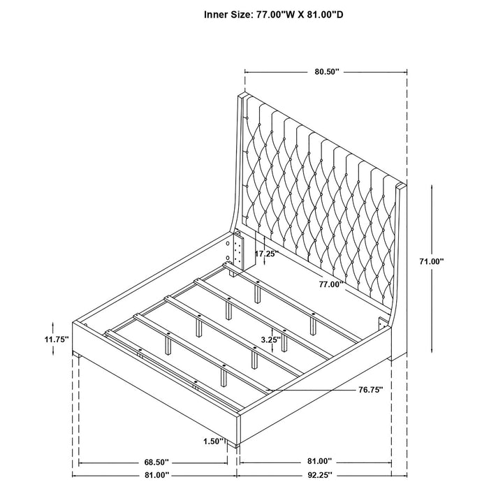 Camille Eastern King Headboard - U&U Home Budget Furniture (Carteret, NJ)