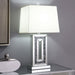 Ayelet Table Lamp with Square Shade White and Mirror - U&U Home Budget Furniture (Carteret, NJ)
