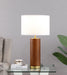 Aziel Drum Shade Bedside Table Lamp Cappuccino and Gold - U&U Home Budget Furniture (Carteret, NJ)