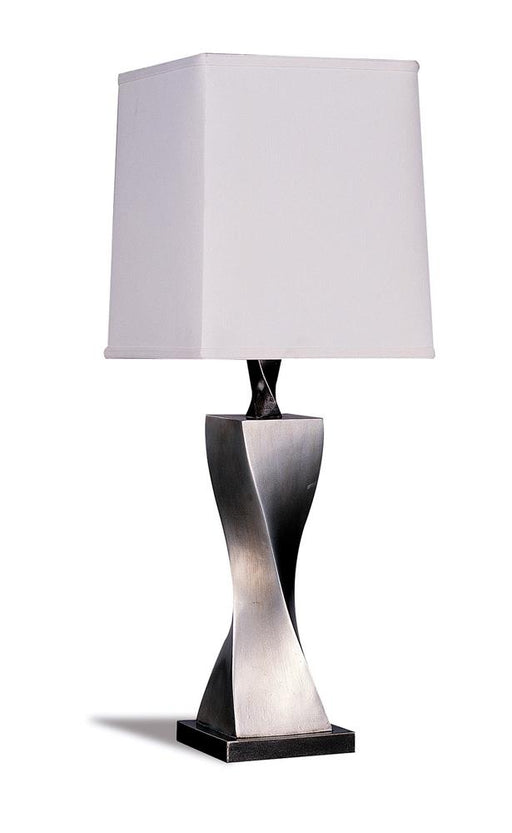 Keene Square Shade Table Lamps White and Antique Silver (Set of 2) - U&U Home Budget Furniture (Carteret, NJ)