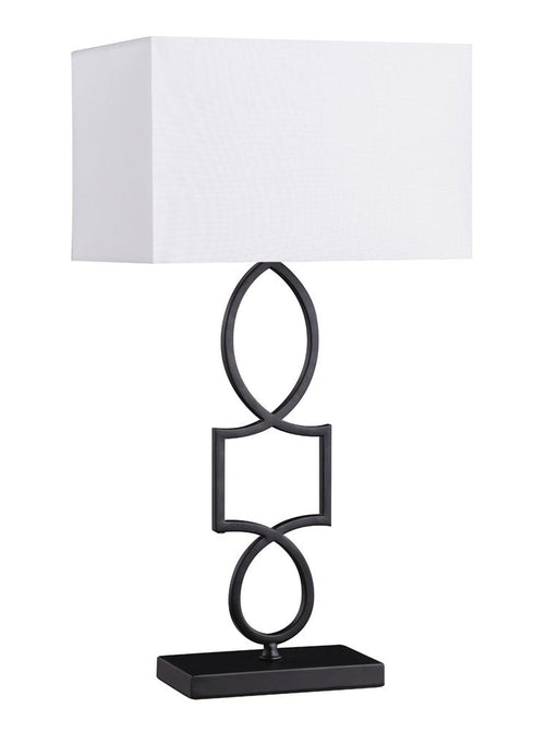 Leorio Rectangular Shade Table Lamp White and Black - U&U Home Budget Furniture (Carteret, NJ)