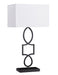 Leorio Rectangular Shade Table Lamp White and Black - U&U Home Budget Furniture (Carteret, NJ)