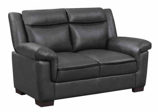 Arabella Pillow Top Upholstered Loveseat Grey - U&U Home Budget Furniture (Carteret, NJ)
