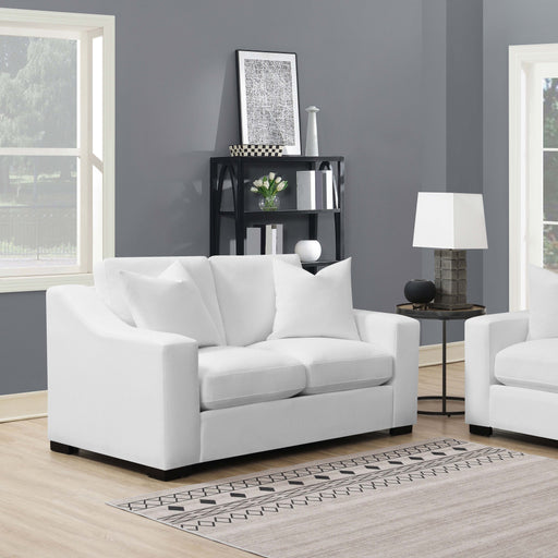 Ashlyn Upholstered Sloped Arms Loveseat White - U&U Home Budget Furniture (Carteret, NJ)