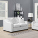 Ashlyn Upholstered Sloped Arms Loveseat White - U&U Home Budget Furniture (Carteret, NJ)