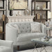 Avonlea Sloped Arm Upholstered Loveseat Trim Grey - U&U Home Budget Furniture (Carteret, NJ)