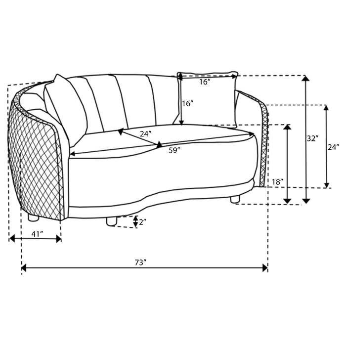 Brookside Stationary Loveseat - U&U Home Budget Furniture (Carteret, NJ)