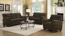 Clementine Upholstered Loveseat with Nailhead Trim Brown - U&U Home Budget Furniture (Carteret, NJ)