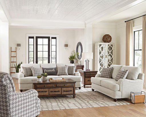 Glenn Cushion Back Loveseat Light Grey - U&U Home Budget Furniture (Carteret, NJ)