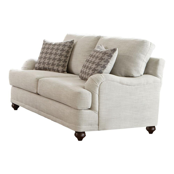 Glenn Cushion Back Loveseat Light Grey - U&U Home Budget Furniture (Carteret, NJ)