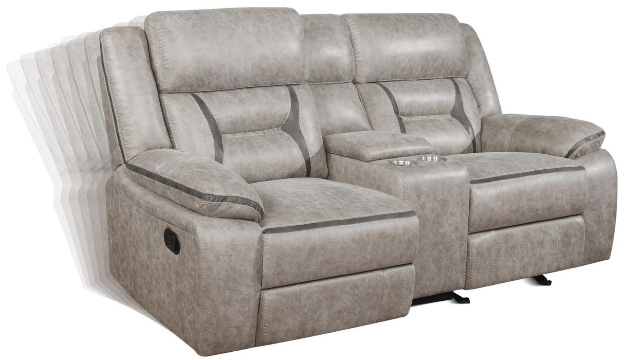 Greer Upholstered Tufted Back Glider Loveseat - U&U Home Budget Furniture (Carteret, NJ)