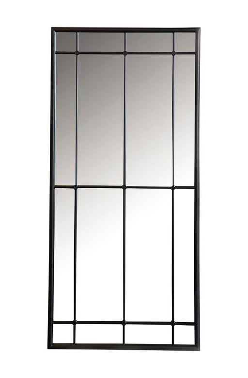 Annetta Rectangular Window Pane Wall Mirror Black - U&U Home Budget Furniture (Carteret, NJ)