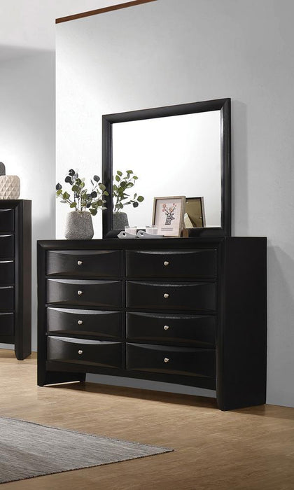 Briana Rectangle Dresser Mirror Black - U&U Home Budget Furniture (Carteret, NJ)