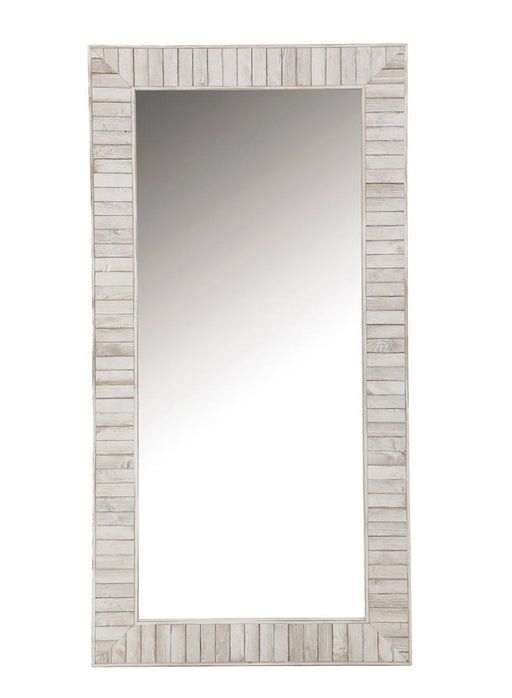 Pino Rectangular Wall Mirror White - U&U Home Budget Furniture (Carteret, NJ)
