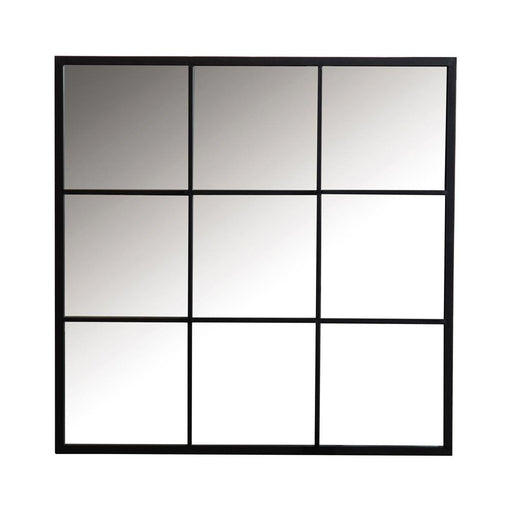 Quetzal Square Window Pane Wall Mirror Black - U&U Home Budget Furniture (Carteret, NJ)