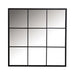 Quetzal Square Window Pane Wall Mirror Black - U&U Home Budget Furniture (Carteret, NJ)