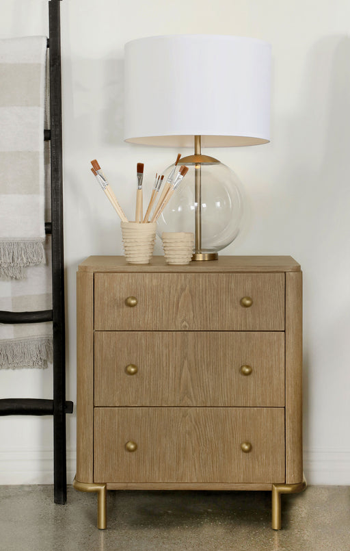 Arini 3-drawer Nightstand with Dual USB Ports Sand Wash - U&U Home Budget Furniture (Carteret, NJ)