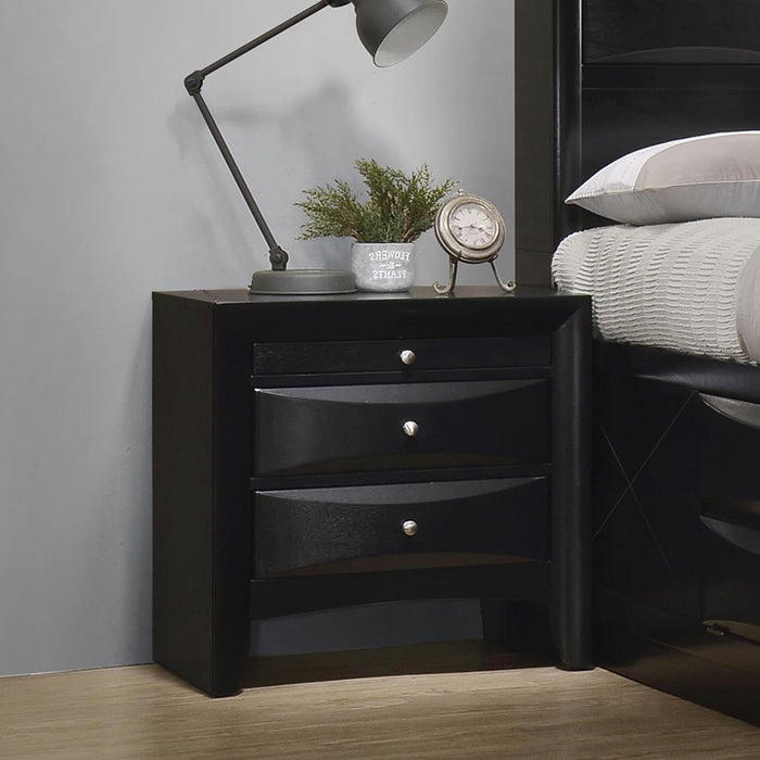 Briana Rectangular 2-drawer Nightstand Black - U&U Home Budget Furniture (Carteret, NJ)