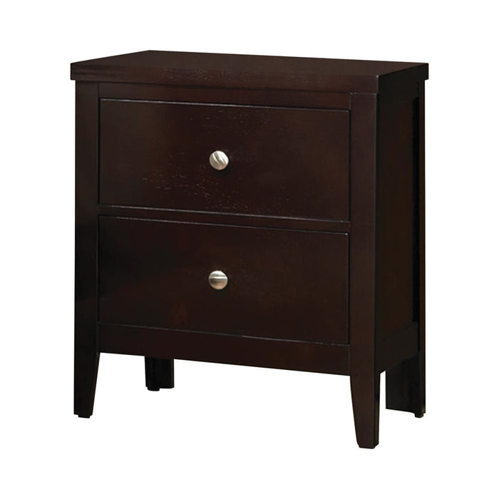 Carlton 2-drawer Rectangular Nightstand Cappuccino - U&U Home Budget Furniture (Carteret, NJ)
