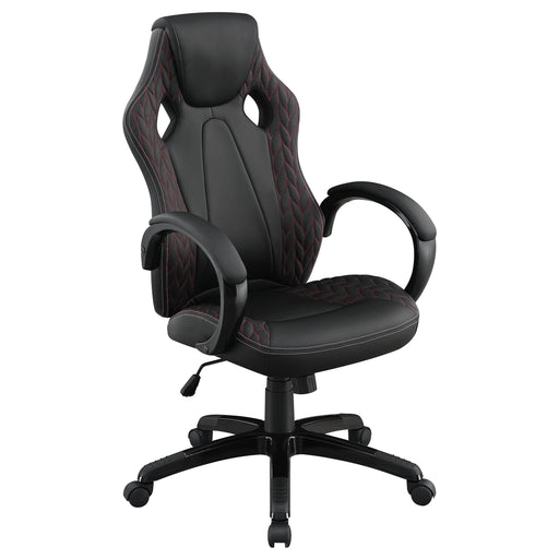 Carlos Arched Armrest Upholstered Office Chair Black - U&U Home Budget Furniture (Carteret, NJ)