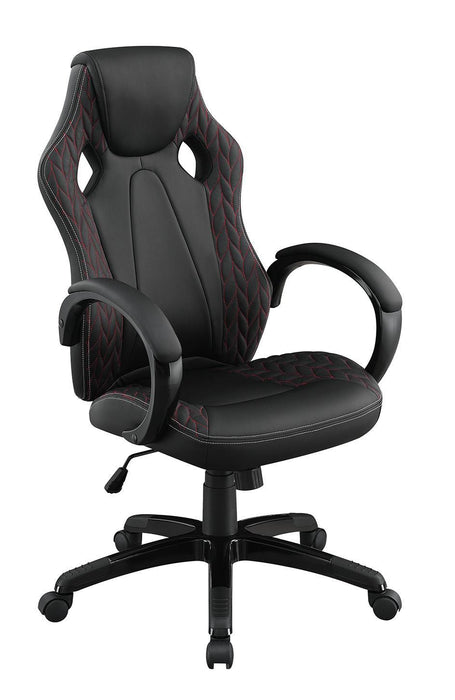 Carlos Arched Armrest Upholstered Office Chair Black - U&U Home Budget Furniture (Carteret, NJ)