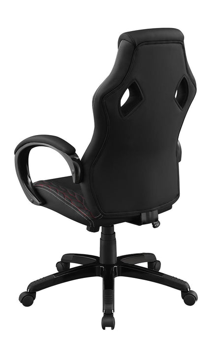 Carlos Arched Armrest Upholstered Office Chair Black - U&U Home Budget Furniture (Carteret, NJ)