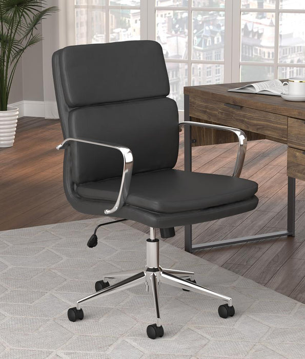 Ximena Standard Back Upholstered Office Chair Black - U&U Home Budget Furniture (Carteret, NJ)
