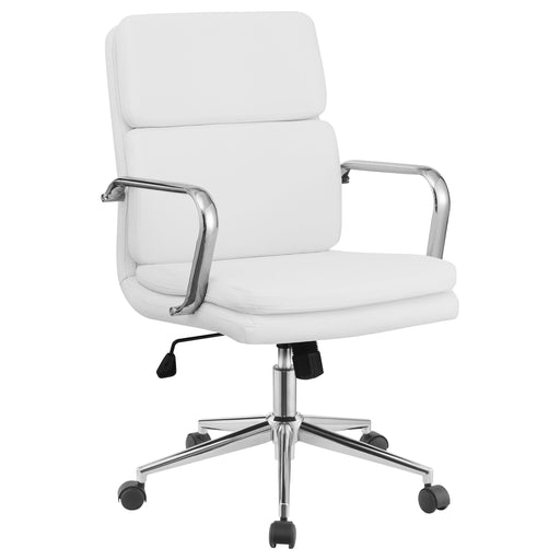 Ximena Standard Back Upholstered Office Chair White - U&U Home Budget Furniture (Carteret, NJ)