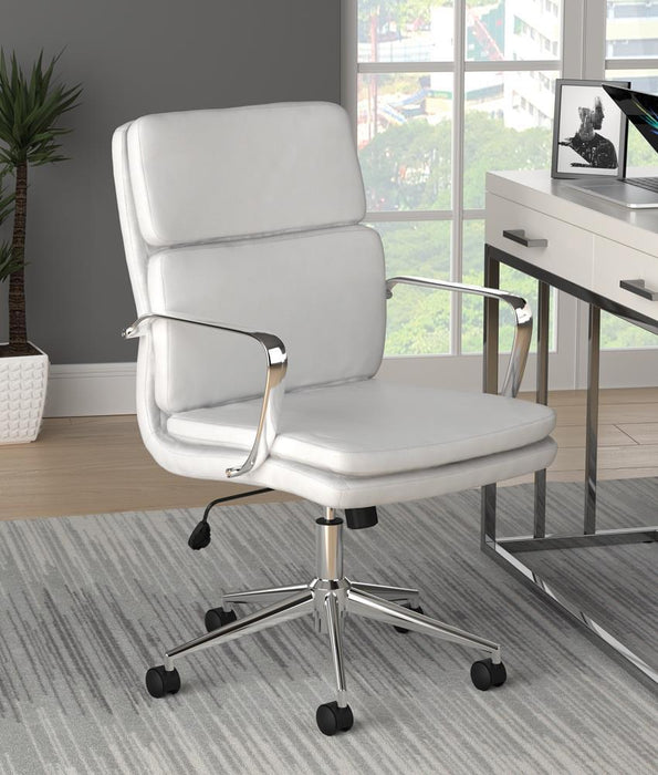 Ximena Standard Back Upholstered Office Chair White - U&U Home Budget Furniture (Carteret, NJ)