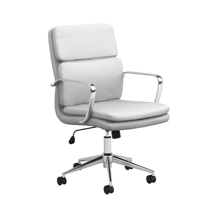 Ximena Standard Back Upholstered Office Chair White - U&U Home Budget Furniture (Carteret, NJ)